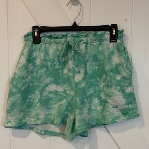 Mint Tie-Dye Women's Athletic Shorts